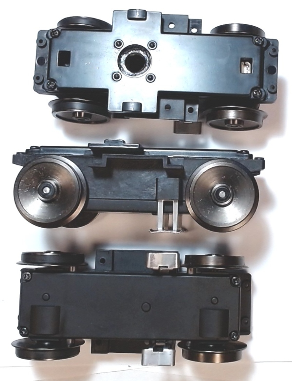 4-WHEEL TRUCK / POWERED / FRONT / RAILKING ONE GAUGE F-3 AND F-7 W/VERTICLE MOTOR