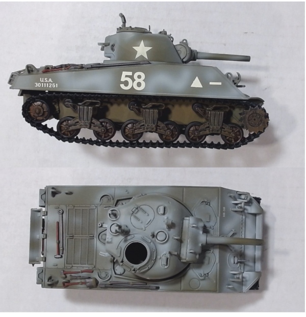 VEHICLE / SHERMAN TANK / GREEN / WEATHERED 