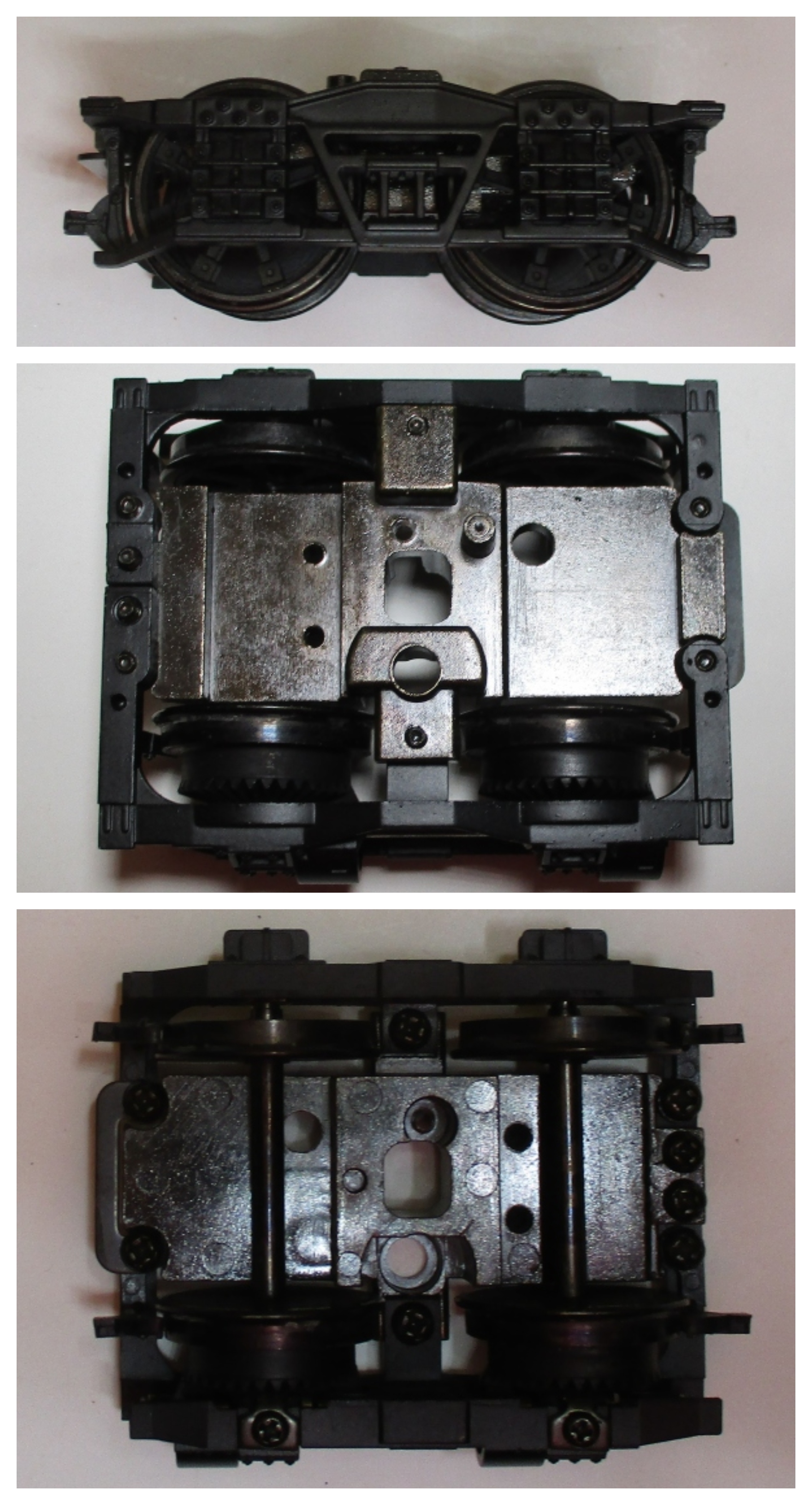 4-WHEEL TRUCK / TENDER FRONT / LOCOMOTIVE REAR / BLACK / W/O YOKE / UNIVERSAL & SHORT FEMALE SLIP JOINT / 2-RAIL / PREMIER 3-TRUCK & 4-TRUCK SHAY