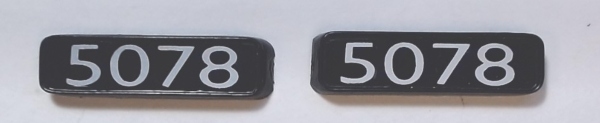 NUMBER BOARD / REAR / LH & RH / 1 PAIR / #5078 / NARROW NOSE /RAILKING ONE GAUGE DASH-8