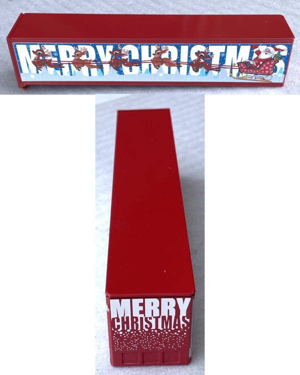 RAILKING TRAILER SHELL / MERRY CHRISTMAS / 8.5"L X 1.5"W X 1.75"H