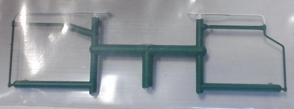 HANDRAIL / GREEN W/WHITE GRAB IRONS / LH & RH / CAB TO PILOT / HO SCALE GP-35