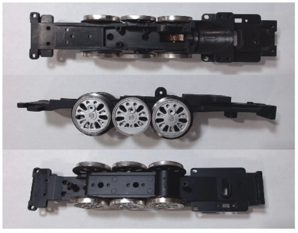 DRIVE BLOCK / 3-AXLE / USE BE-0000029 MOTOR W/MS003-M15 WORM / USE BI-1200004 MOTOR STRAP / RAILKING DREYFUS HUDSON 4-6-4