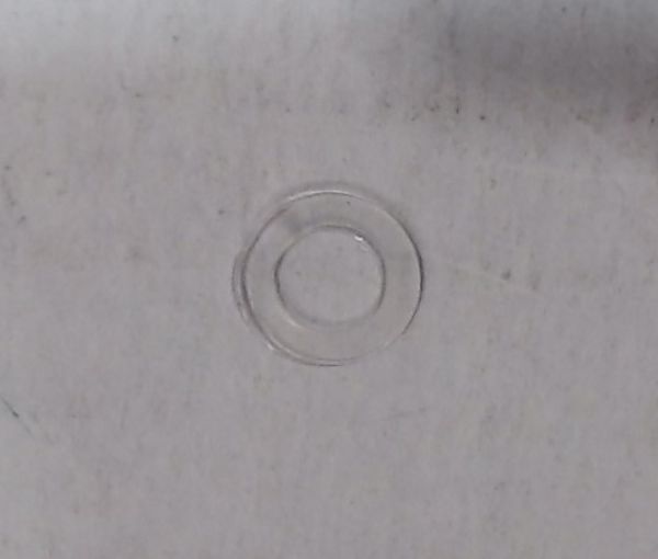 WASHER / PLASTIC / 7mm O.D. x 4mm I.D. x 0.5mm THICK / CLEAR / WIRELESS DRAWBAR INSULATOR