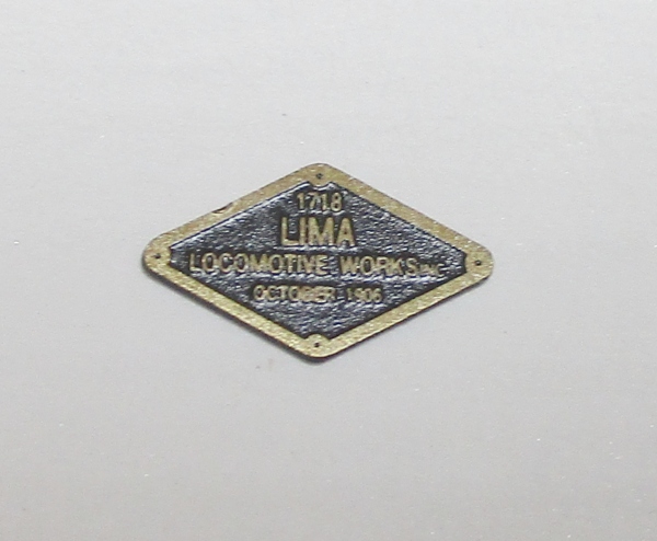 BUILDERS PLATE / DIAMOND SHAPED / C&O / PREMIER 4-TRUCK SHAY