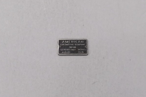BUILDER PLATE / ALCO / SCHENECTADY WORKS / AUG 1938 / PS 1 / PREMIER BIG BOY 4-8-8-4