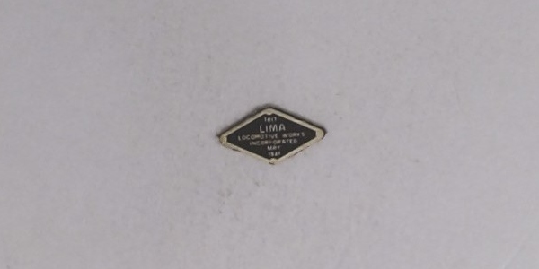 BUILDER PLATE / LIMA / DIAMOND SHAPE / PREMIER GS-4 4-8-4