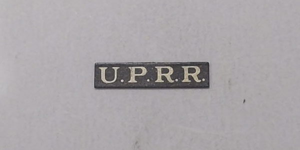 NUMBER PLATE / U.P.R.R / RECTANGLE / FRONT / RAILKING GENERAL 4-4-0