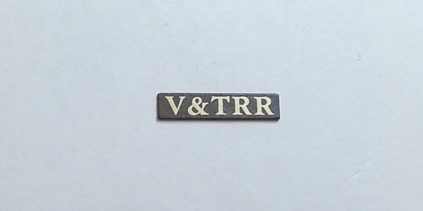 NUMBER PLATE / V&T R.R. / RECTANGLE / FRONT / RAILKING GENERAL 4-4-0
