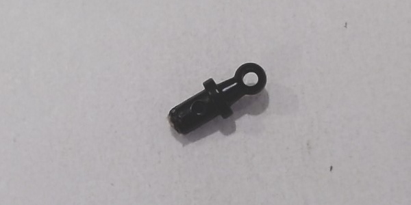 STANCHION / HANDRAIL / PLASTIC / BLACK / 3.2mm MOUNTING STUD / 4.4mm L (FROM BOILER) / 11.3mm L OVERALL / RAILKING ONE GAUGE BIG BOY