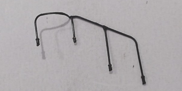 HANDRAIL / W/STANCHIONS / RH / PILOT / BLACK / HO SCALE TRIPLEX 2-8-8-8-2