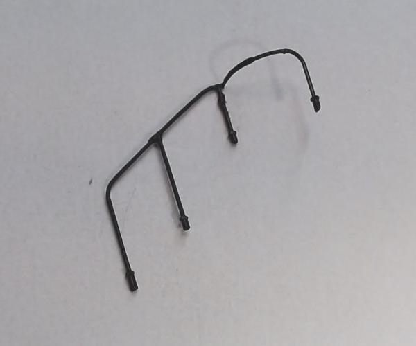 HANDRAIL / W/STANCHIONS / LH / PILOT / BLACK / HO SCALE TRIPLEX 2-8-8-8-2