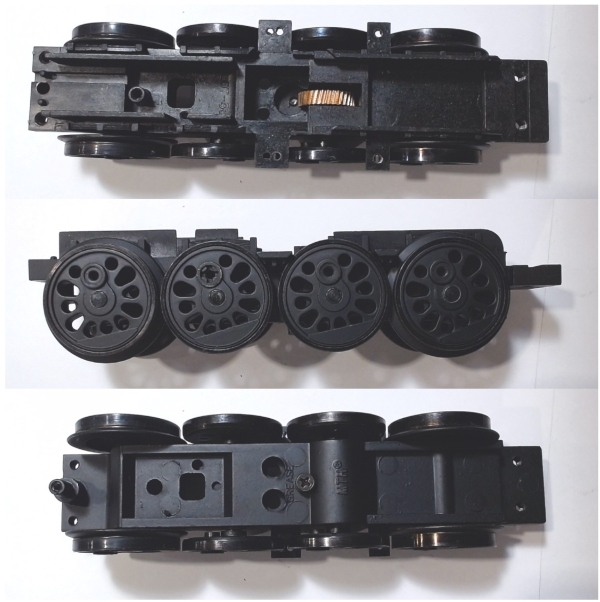 DRIVE BLOCK / 4-AXLE / REAR / W/BLACKENED RIMS / USE MOTOR WITH MS001-M32 WORM / USE BI-1200002 MOTOR MOUNT / RAILKING BIG BOY 4-8-8-4 
