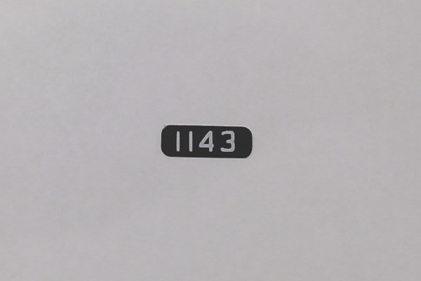 NUMBER BOARD / LH OR RH / T&P #1143 / PREMIER GP-9