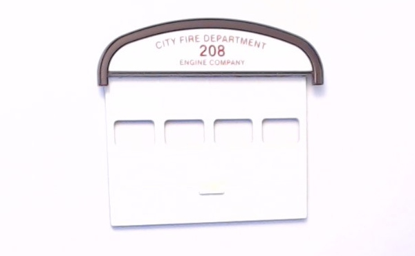 GARAGE DOOR / W/SIGN / CITY FIRE DEPT #208 / RAILKING OPERATING FIREHOUSE