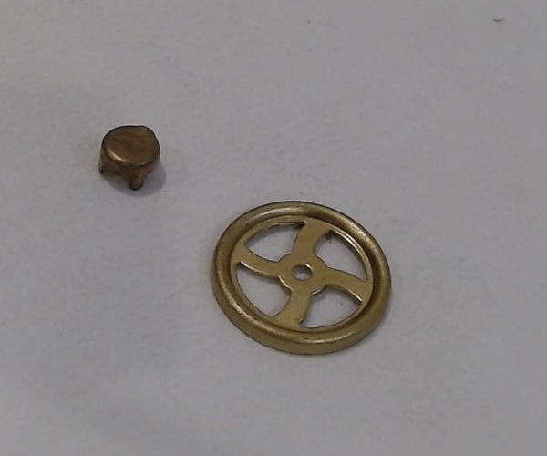 BRAKE WHEEL / W/CAP / BRASS / TINPLATE STANDARD GAUGE 200 & 500 SERIES