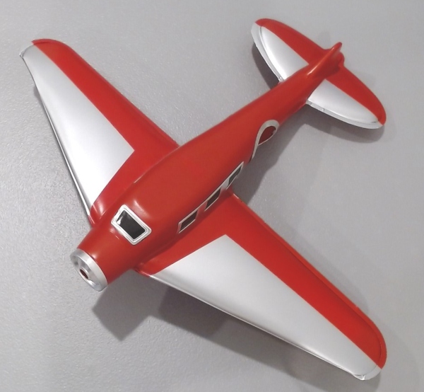AIRPLANE / RED & SILVER / W/O PROPELLOR / 55 AIRPORT