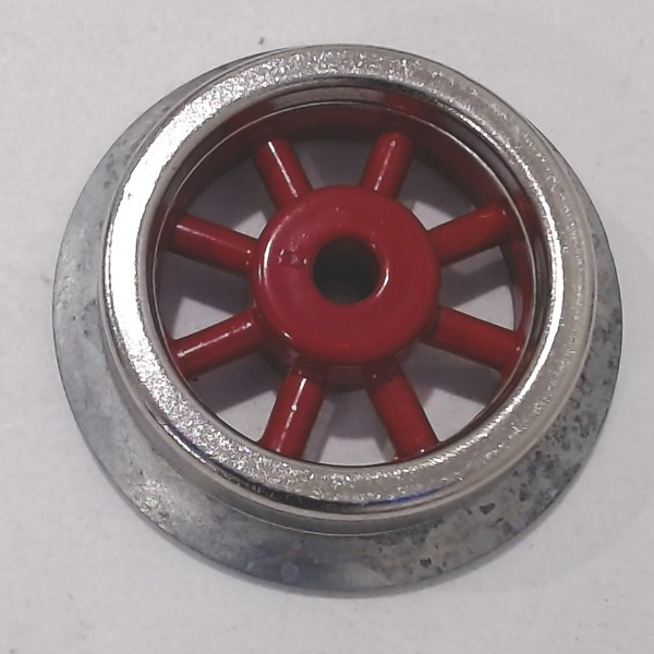WHEEL / DIE-CAST / RED SPOKES / PILOT & TRAILING / TINPLATE STANDARD GAUGE 9 / 381 / 3243