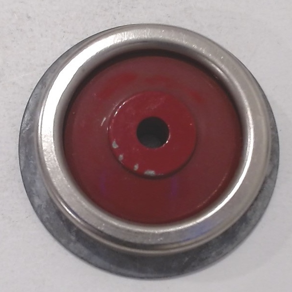 WHEEL / CAST / RED SOLID / LEADING / TINPLATE STANDARD GAUGE 400E / 385 / O GAUGE ELECTRIC W/O GEAR