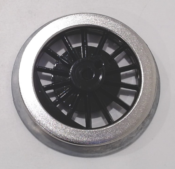 WHEEL / DIE-CAST / BLACK SPOKES / W/O GEAR BOSS / LARGE HOLE / 8-32 / HOLE I.D. 0.157in / STEAM STANDARD GAUGE BILD-A-LOCO & PROTODRIVE