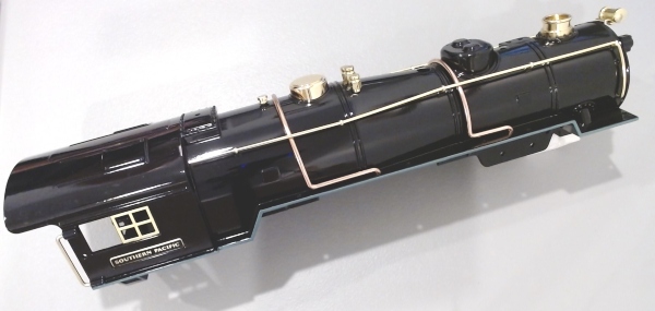 BOILER / CAST / PAINTED SOUTHERN PACIFIC W/BRASS TRIM / TINPLATE STANDARD GAUGE 4696