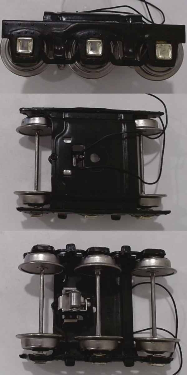 6-WHEEL TRUCK / BRASS JOURNALS / W/PICK UP / TINPLATE STANDARD GAUGE 400T / STATE CAR / BLUE COMET / GIRARD