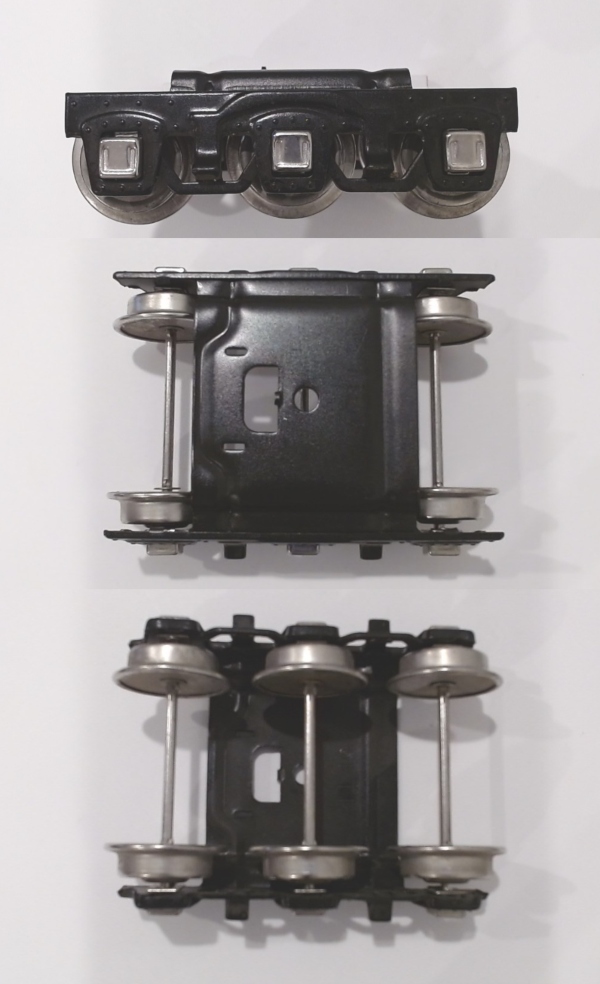 6-WHEEL TRUCK / NICKEL JOURNALS / W/O PICK UP / TINPLATE STANDARD GAUGE 400T / STATE CAR / BLUE COMET / GIRARD 